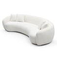 thumbnail image 3 of Kevinplus 5 Seater Sofa Sectional, Leisure Couch Curved Sofa Teddy Fleece, White, 102 Inch, 3 of 10