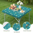 thumbnail image 4 of Teal Daisy Flower Yellow Blooms Pattern Square Fitted Tablecloth with Elastic Edge,Square Table Cover,Washable Elastic Table Cover for Home Kitchen Party Decor 36"x36", 4 of 6