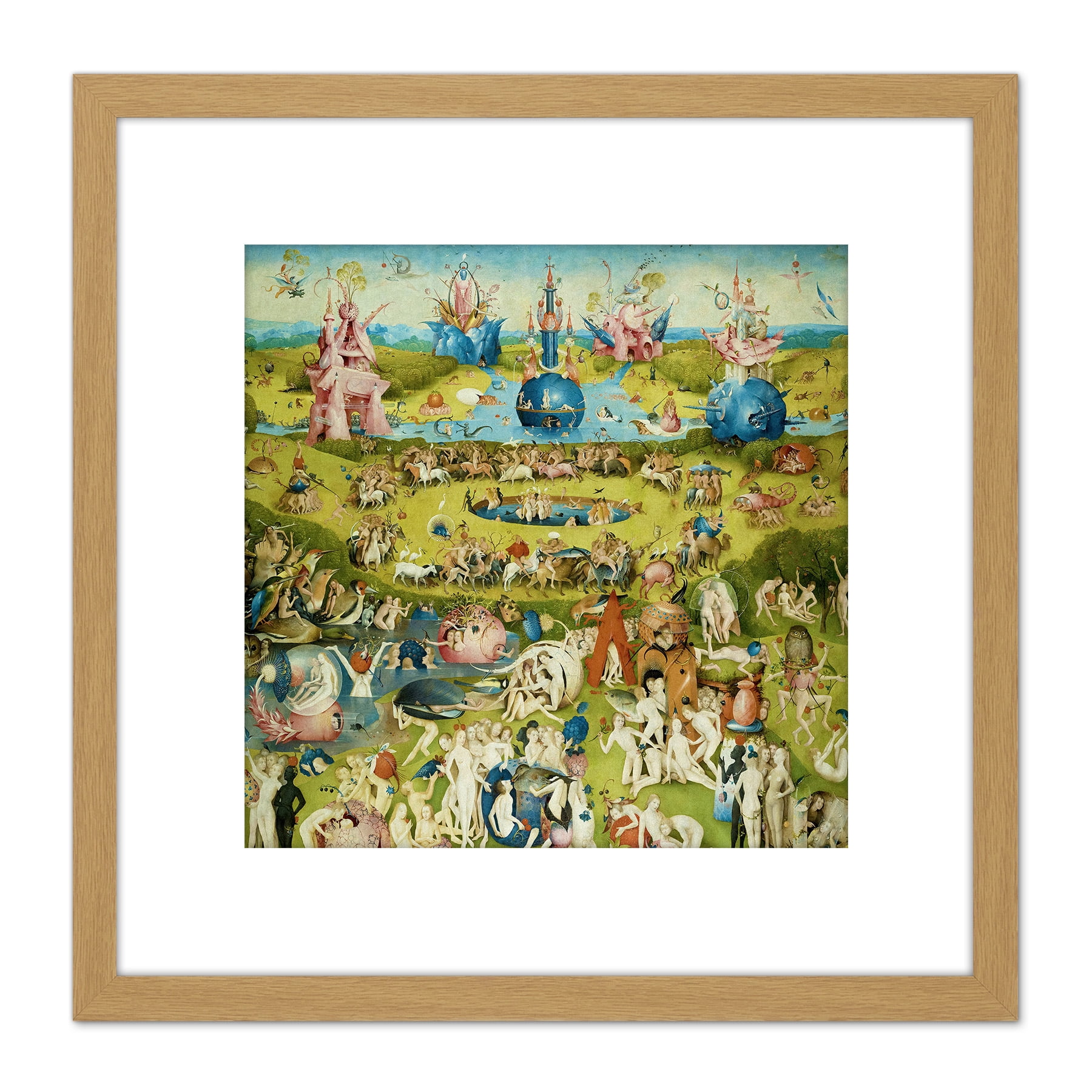 Artery8 Hieronymus Bosch Garden Earthly Delights Painting Artwork Framed Wall Art Print 18X24 Inch Giardino Pittura Parete