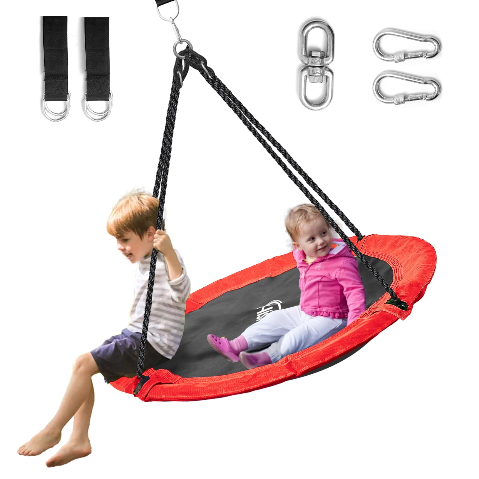 Waterproof & UV Resistant SUPER DEAL 40 Kids Web Tree Swing Saucer Swing Adjustable Nylon Ropes Perfect for Playground Backyard Outdoor Hanging Play 