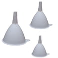 thumbnail image 2 of Plastic Funnels - 3 Pack Round Funnels for Filling Bottles, Jars & Containers - Set with Holders - For Kitchen & Automotive Use, 2 of 7