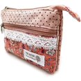 thumbnail image 4 of Women Small Zipper Coin Purse - Handmade Fabric Flower Embroidered Change Pouch - Cotton Double Zipper Wallet, 4 of 5