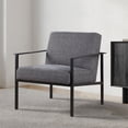 thumbnail image 2 of Milano Polyester Charcoal Stationary Black Metal Accent Chair, 2 of 7