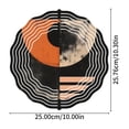 thumbnail image 5 of 3D Metal Hanging Wind Spinners - Stylish Black & Orange Gradient Sun/Moon Design with White Concentric Lines for Yard & Garden Decor, 5 of 6