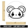 thumbnail image 2 of Charming Kawaii Chibi Mouse Face Blushing Cheeks Self-Inking Rubber Stamp Ink Stamper - Yellow Ink - Medium 1 Inch, 2 of 7