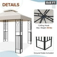 thumbnail image 7 of EAGLE PEAK 8 ft. x 8 ft. Outdoor Patio Gazebo with Double Roof,Beige, 7 of 7