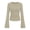 Beige, variant on Perfectbot Women's Flare Long Sleeve T-Shirt Crewneck Fitted Stretchy Ruched Waist Fall Trendy Basic Tee