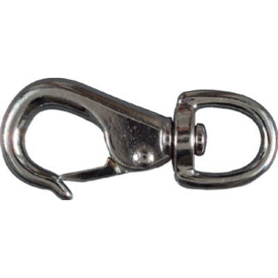 

National Mfg Nickel Snap Hook Round Swivel Eye 3/4 x 3.375-In. 1 Pack