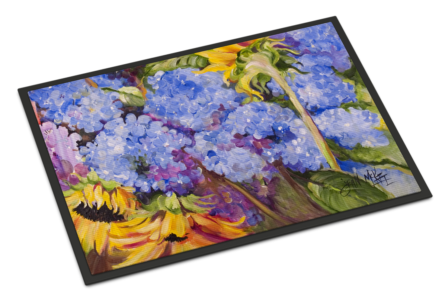 Hydrangeas and Sunflowers Door Mat