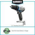 thumbnail image 3 of HART 20-Volt Cordless Brushless 1/2-inch Drill/Driver (Battery not Included), 3 of 14