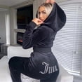 thumbnail image 2 of Women Velvet Juicy Tracksuit Couture Tracksuit Two Piece Set Couture Sweatsuits A, 2 of 4