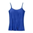 thumbnail image 4 of Tank Top for Women with Built in Bra Padded Adjustable Spaghetti Strap Camisoles for Layering Scoop Neck Fitted Undershirts Blue 2XL, 4 of 7