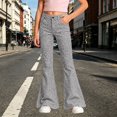 thumbnail image 4 of Tiijoy Girls Stylish Leopard Print Flared Pants Casual Slim Fit Pants, Grey, Size 5-16, 4 of 5