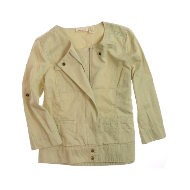 DKNY Chaqueta de motocicleta de lino ligero para mujer L, beige, XS DKNY Chaqueta de moto