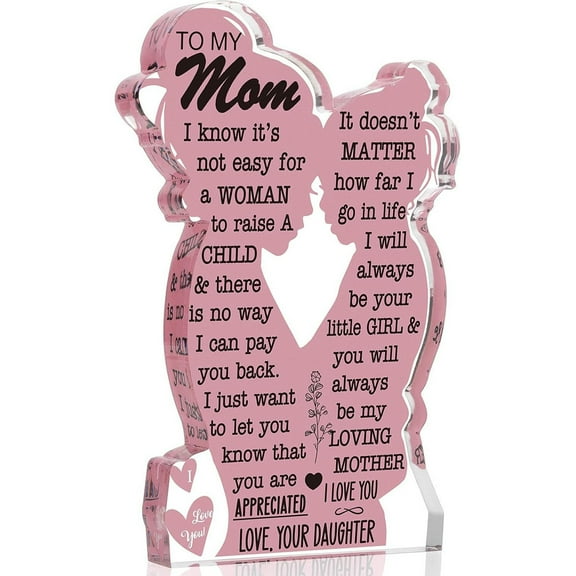 Gifts For Mom From Daughter Son Mother's Day Birthday Gifts For Best Mom Ever Ideas Gift 3.9x3.9 In Acrylic Plaque Desk Decorations Anniversary Valentine's Thanksgiving Day Decor