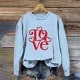 thumbnail image 3 of Gibobby Sudadera con forro polar Mujer Camiseta estampada de talla grande con estampado del día de San Valentín para mujer Top informal de manga larga (Azul, M), 3 of 4