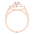 thumbnail image 4 of Halo Engagement Ring for Women - 2.48ct White Sapphire in 18K Rose Gold Promise Ring, 4 of 6