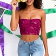 thumbnail image 5 of Einccm Womens Sequin Strapless Bandeau Tube Top Backless Sleeveless Crop Cami Slim Fit Party Clubwear Tube Shirt for Going Out Festival Holiday Trendy Summer Fashion, 5 of 8