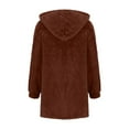 thumbnail image 4 of AherBiu Fleece Cardigan for Women Pajamas Coats Open Front Fuzzy Warm Hoodie Homewear Outwear with Pockets, 4 of 7
