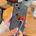 thumbnail image 2 of Funda de cuero con espejo de tocador para iPhone, carcasa trasera de Mickey Mouse de Disney para iPhone 14, 13, 12, 11 Pro Max, Mini, XR, XS MAX, 8, X, 7 Fivean unisex, 2 of 2