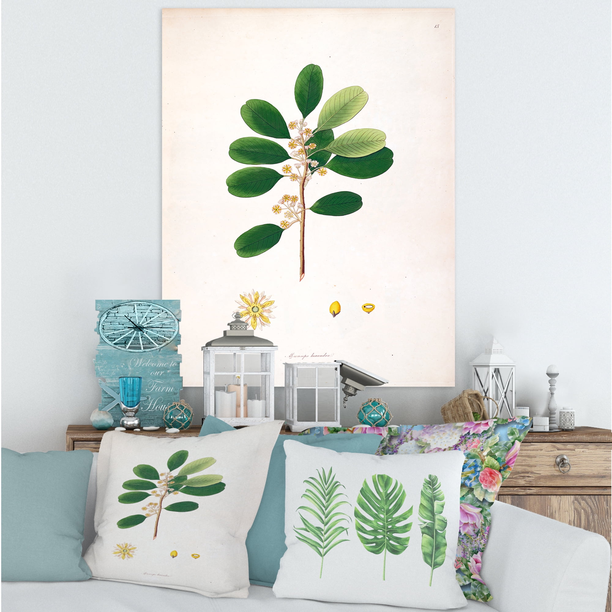 Designart ' Ancient London Plants IX ' Farmhouse Canvas Wall Art Print