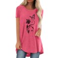 thumbnail image 1 of Lolmot Femmes Mode Décontractée Chemises Imprimées Manches Courtes T-Shirt Ample Hauts Tunique Blouse, 1 of 1