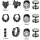 thumbnail image 2 of Aretes Con Piercing Pendientes Runas Hombre 6 Pares, Negro, 2 of 5