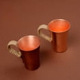 thumbnail image 5 of Wollet Pure Copper Cups Set of 2, Handcrafted Copper Drinking Cups (10-11.8 oz),  Heavy Gauge, Hand Hammered, 5 of 6