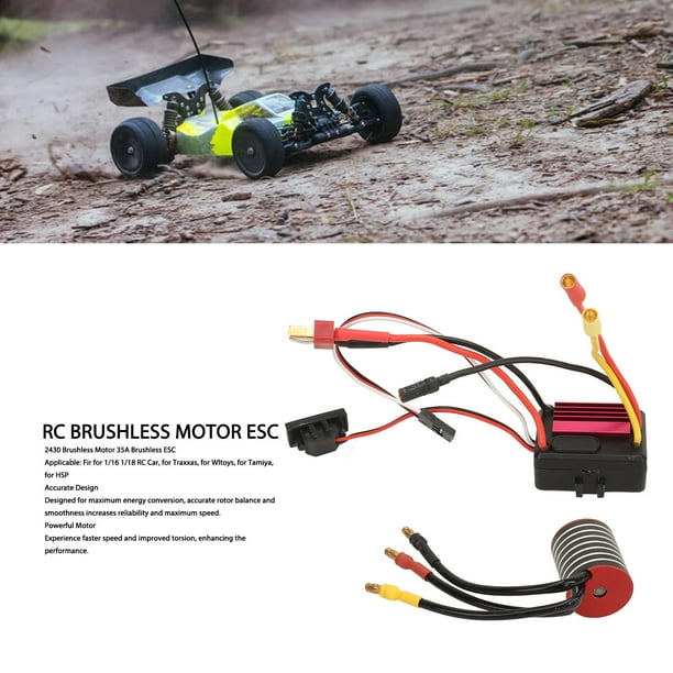 Ensemble Combo Moteur Sans Balais ESC, Kit Moteur Sans Balais ESC Professionnel 4 Pôles Haute Torsion pour Voiture RC 1/16