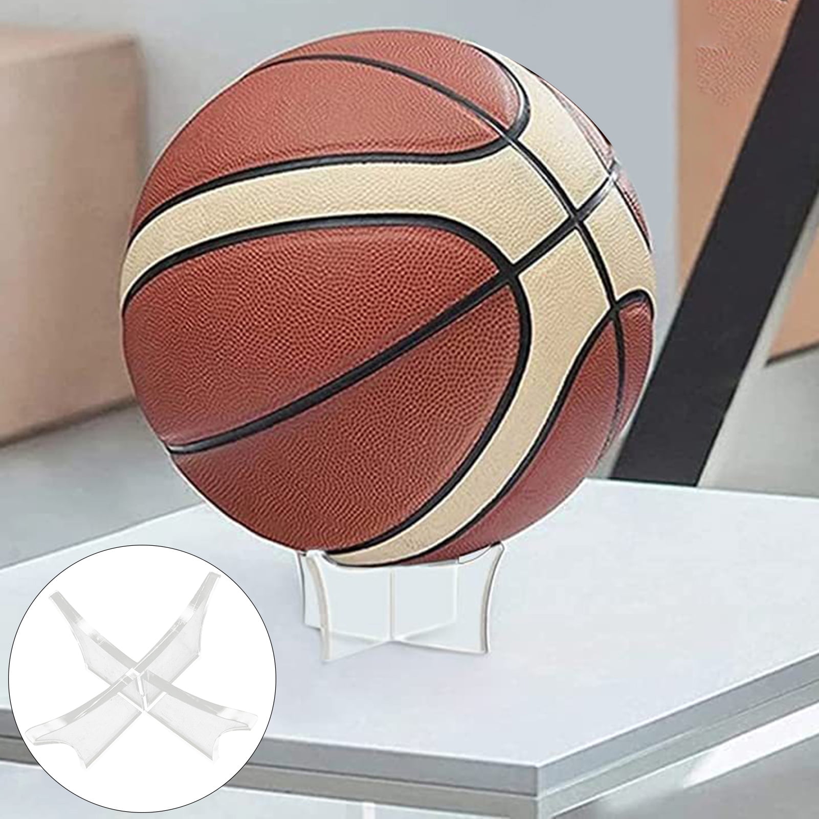 2 pièces Support de basket-ball Support de football Support d'affichage de  balle en acrylique Support d'affichage de basket-ball De basket-ball De  football Compatible avec Volleyball Bowling B