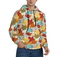 thumbnail image 2 of Lsque Fall Maple Leaves Pattern Casual Men's Hoodie,Hooded Sweatshirt with Kangaroo Pocket,Pullover Hoodie-3X-Large, 2 of 7
