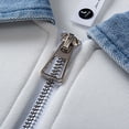 thumbnail image 7 of TOUMENY Men Sweater Fall Winter Collared Long Sleeve Solid Casual Comfy Tops Men Color Block Loose Half-Zip Pullover White XXL, 7 of 7
