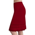 thumbnail image 2 of Atkumj Womens Slip Skirt Fashion Lace Trim Hem Knee Length Skirt for Women Comfortable Elastic Waist Solid Color Casual Skirt S, 2 of 7
