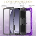 thumbnail image 3 of Dteck Case for Samsung Galaxy Tab A9+ Plus Case 11" 2023 (SM-X210/X216/X218), Heavy Duty Shockproof Protective Case with Screen Protector, Built-in Stand, Shoulder Strap,Purple, 3 of 7