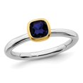 thumbnail image 1 of Lab Created Sapphire Ring 1/2 Carat (ctw) in Sterling Silver, 1 of 4