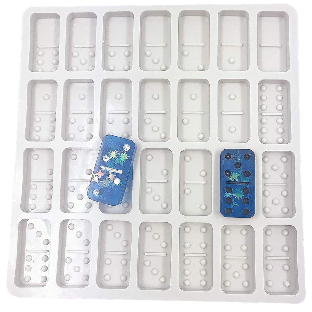 Game Mold Casting Mold FANIMAL Resin Mold 2 Pack Domino Double Six Epoxy Resin Molds 28 Cavities DIY Silicone Mold for Resin Personalized Dominoes Domino Chocolate Candy Soap Fondant Molds
