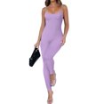 thumbnail image 2 of Bellella Combinaisons pour Femmes Col Rond Pantalons Longs Combinaison Extensible Décontractée Bretelles Spaghetti une Pièce Femmes 2831 Violet TG, 2 of 4