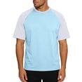 thumbnail image 6 of YLSDY Men's Raglan Sleeve Baseball T-Shirt Summer Fashion Color Block Casual Loose Fit Tee Blue L, 6 of 8