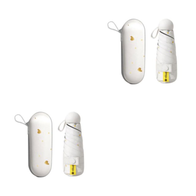 Kearding Materiales portátiles de sombrilla y bloqueo eficiente para sombrilla unisex con sombrilla de caja Amor blanquecino seis 2Conjunto
