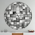 thumbnail image 2 of Designart 'Black and Grey Cubes ' Modern wall clock, 2 of 2