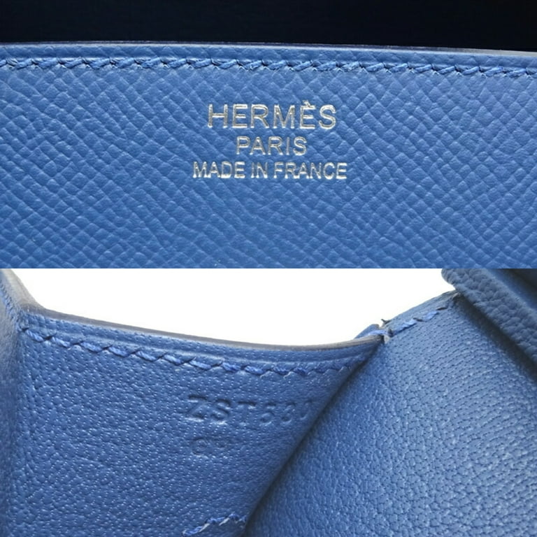 Authenticated used Hermes Birkin Serie 35 Rainbow Z Engraved () Women's Handbag Vaux Epson Apricot / Blue Agate Magnolia x Palladium Hardware, Adult