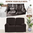 thumbnail image 6 of Lapalife 6-Pieces Recliner Sofa Covers Velvet Stretch Reclining Couch Covers for 3 Cushion Recliner Sofa Slipcovers, Brown, 6 of 9