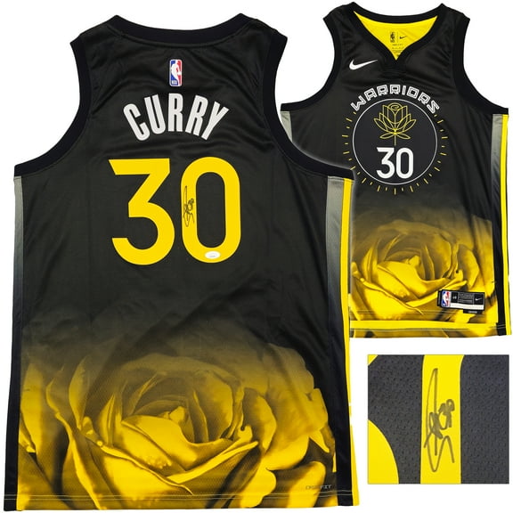 Golden State Warriors Stephen Curry Autographed Black Nike Swingman Icon Edition Jersey Size 48 JSA 235684