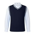 thumbnail image 3 of GHSOHS Mens Sweater Casual Hoodies Blue Sweaters for Men Sweater Vest V Neck Plain Casual Slim Sleeveless Vest Youth Knitted Sweater Raglan Sleeve Knitwear Sweater Turtle Neck Shirt Men Cardigan,3XL, 3 of 6
