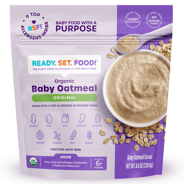 Ready, Set, Food! Early Allergen Introduction Baby Instant Oatmeal, 8