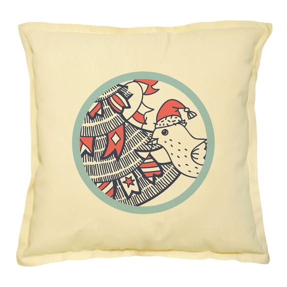 Christmas Pattern-1 Printed Khaki Decorative Pillows Case VPLC_02 Size 18x18