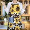 thumbnail image 6 of Leopard Sunflower Pattern Apron-Garden Aprons for Women with Pockets-Cotton Linen Waterproof Kitchen Cooking Gardening Aprons Adjustable for Kitchen,Cooking,BBQ and Salon 33x27 Inch, 6 of 7