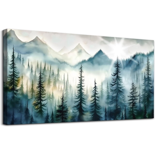 Imagen de un paisaje forestal nebuloso — Arte decorativo para el hogar