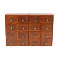 thumbnail image 3 of 16 Drawers Vintage Wood Apothecary Medicine Cabinet Label Holder Card Catalog, 3 of 8