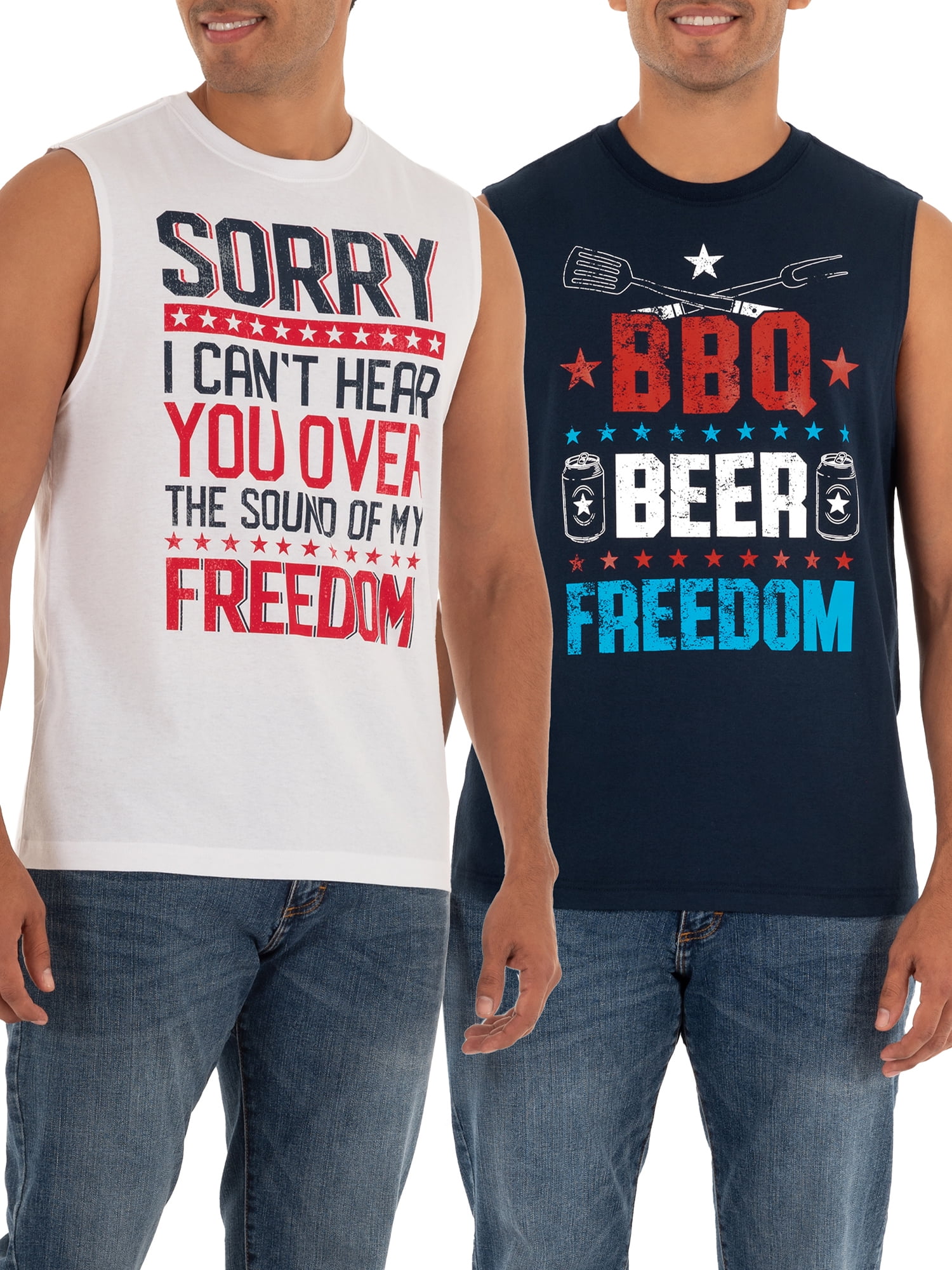 Beer and Freedom Muscle Tank Tops 